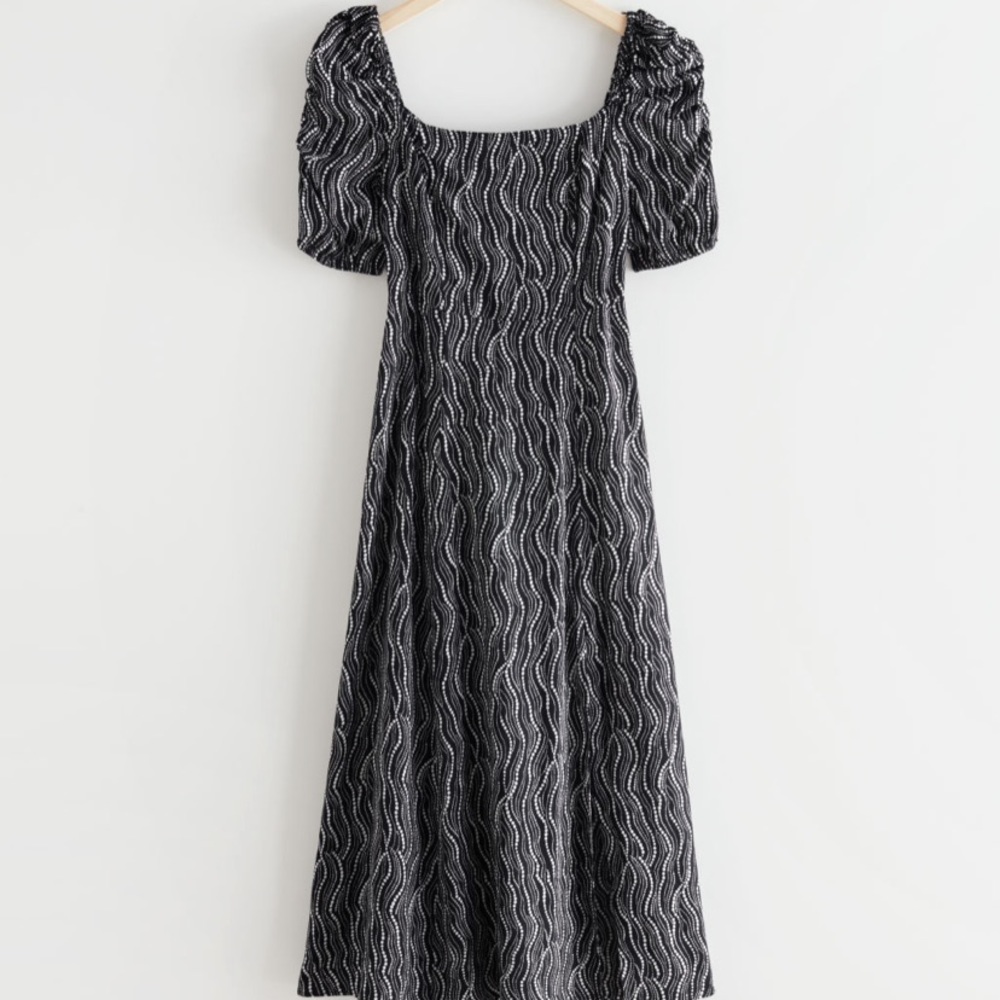 Other stories puff shoulder print dress